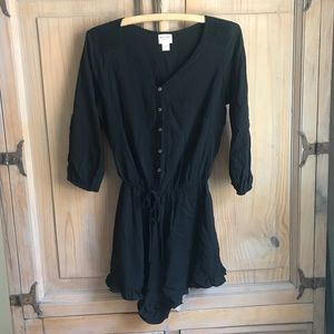 Mossimo Supply Co. black button up romper